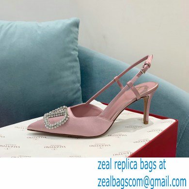 VALENTINO VLOGO SIGNATURE SATIN SLINGBACK PUMPS 80MM pink 2022