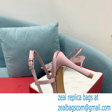 VALENTINO VLOGO SIGNATURE SATIN SLINGBACK PUMPS 80MM pink 2022