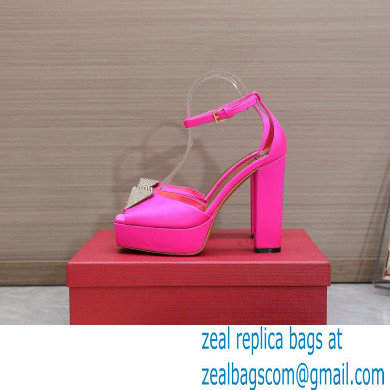 Valentino Heel 13cm platform 3.5cm ONE STUD open-toe Pumps in Satin Fuchsia 2022