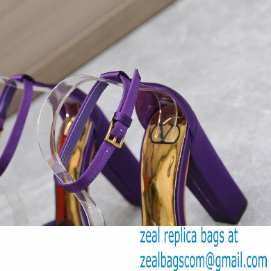 Valentino Heel 13cm platform 3.5cm ONE STUD open-toe Pumps in Satin Purple 2022