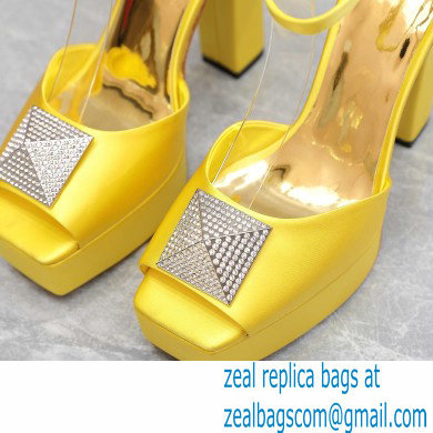 Valentino Heel 13cm platform 3.5cm ONE STUD open-toe Pumps in Satin Yellow 2022