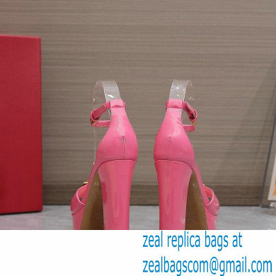 Valentino Heel 13cm platform 3.5cm ONE STUD open-toe Pumps in patent leather Pink 2022