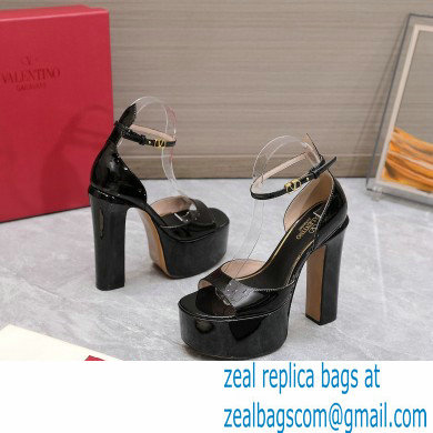 Valentino Heel 15.5cm platform 4cm Tan-Go Sandals in patent leather Black 2022