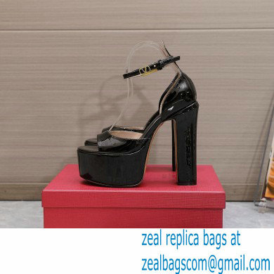 Valentino Heel 15.5cm platform 4cm Tan-Go Sandals in patent leather Black 2022