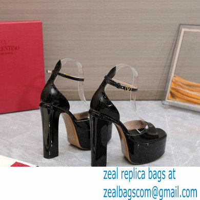 Valentino Heel 15.5cm platform 4cm Tan-Go Sandals in patent leather Black 2022