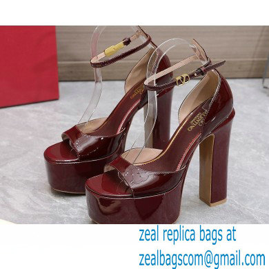 Valentino Heel 15.5cm platform 4cm Tan-Go Sandals in patent leather Burgundy 2022