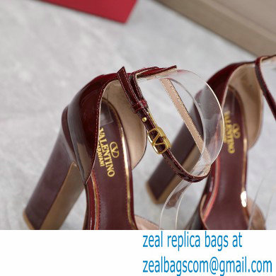 Valentino Heel 15.5cm platform 4cm Tan-Go Sandals in patent leather Burgundy 2022