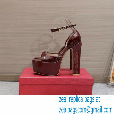 Valentino Heel 15.5cm platform 4cm Tan-Go Sandals in patent leather Burgundy 2022