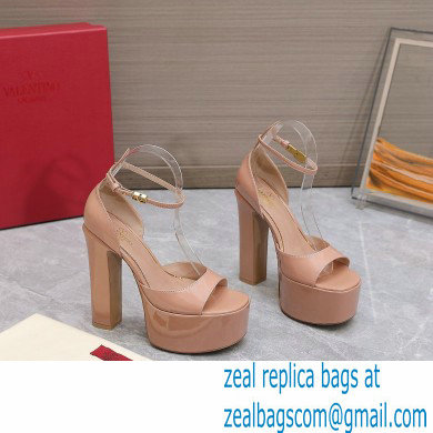 Valentino Heel 15.5cm platform 4cm Tan-Go Sandals in patent leather Nude 2022