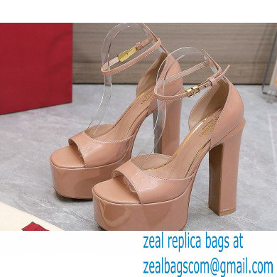 Valentino Heel 15.5cm platform 4cm Tan-Go Sandals in patent leather Nude 2022