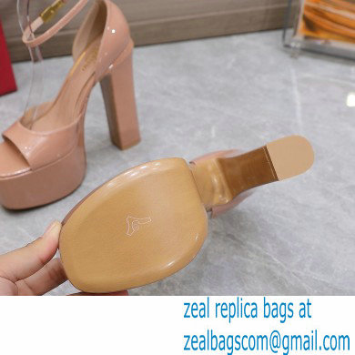 Valentino Heel 15.5cm platform 4cm Tan-Go Sandals in patent leather Nude 2022