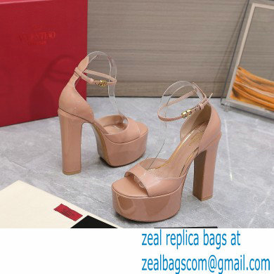 Valentino Heel 15.5cm platform 4cm Tan-Go Sandals in patent leather Nude 2022