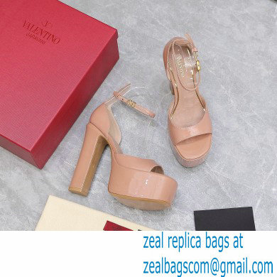 Valentino Heel 15.5cm platform 4cm Tan-Go Sandals in patent leather Nude 2022