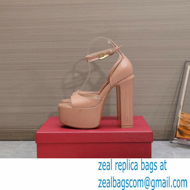 Valentino Heel 15.5cm platform 4cm Tan-Go Sandals in patent leather Nude 2022