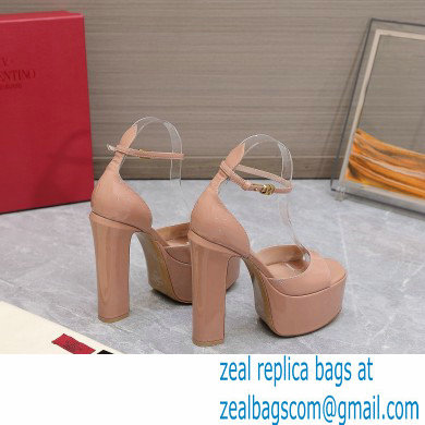 Valentino Heel 15.5cm platform 4cm Tan-Go Sandals in patent leather Nude 2022