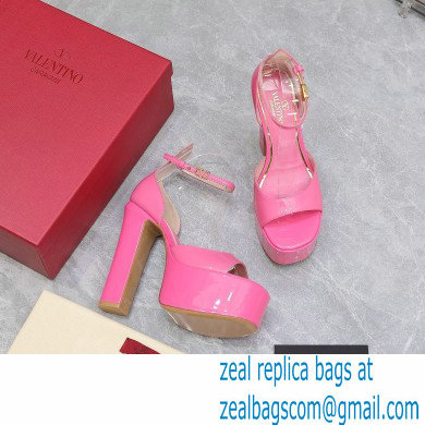 Valentino Heel 15.5cm platform 4cm Tan-Go Sandals in patent leather Pink 2022