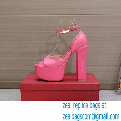 Valentino Heel 15.5cm platform 4cm Tan-Go Sandals in patent leather Pink 2022