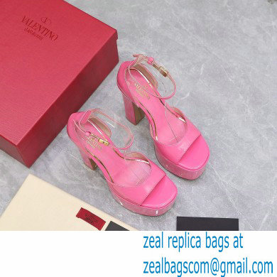 Valentino Heel 15.5cm platform 4cm Tan-Go Sandals in patent leather Pink 2022