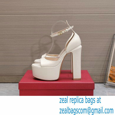 Valentino Heel 15.5cm platform 4cm Tan-Go Sandals in patent leather White 2022