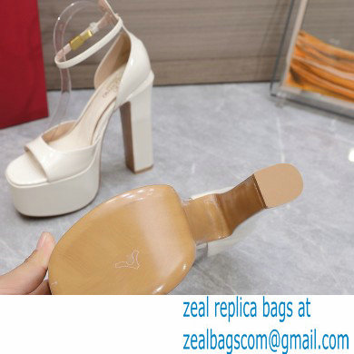 Valentino Heel 15.5cm platform 4cm Tan-Go Sandals in patent leather White 2022