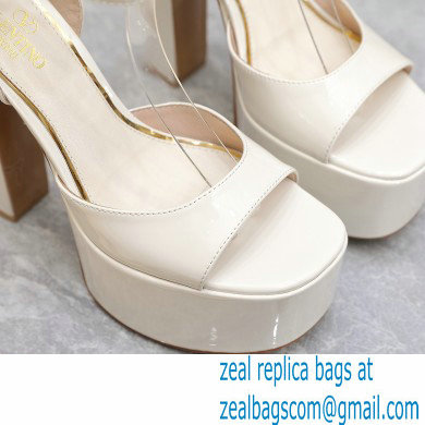 Valentino Heel 15.5cm platform 4cm Tan-Go Sandals in patent leather White 2022
