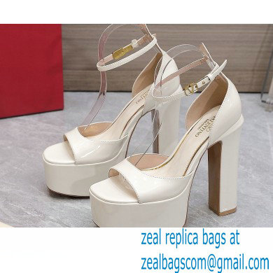 Valentino Heel 15.5cm platform 4cm Tan-Go Sandals in patent leather White 2022