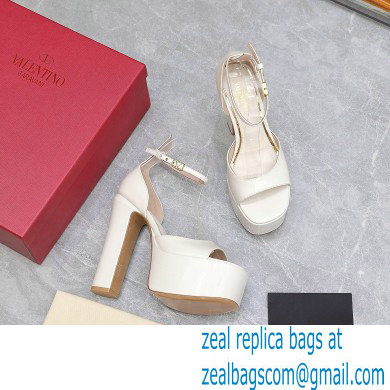 Valentino Heel 15.5cm platform 4cm Tan-Go Sandals in patent leather White 2022