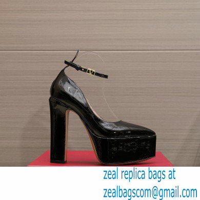 Valentino Heel 15.5cm platform 5.5cm Tan-Go Pointy Pumps in patent leather Black 2022