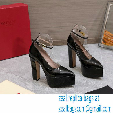 Valentino Heel 15.5cm platform 5.5cm Tan-Go Pointy Pumps in patent leather Black 2022