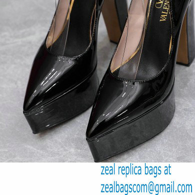Valentino Heel 15.5cm platform 5.5cm Tan-Go Pointy Pumps in patent leather Black 2022