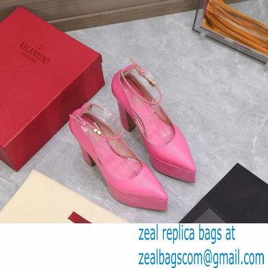 Valentino Heel 15.5cm platform 5.5cm Tan-Go Pointy Pumps in patent leather Pink 2022
