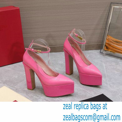 Valentino Heel 15.5cm platform 5.5cm Tan-Go Pointy Pumps in patent leather Pink 2022