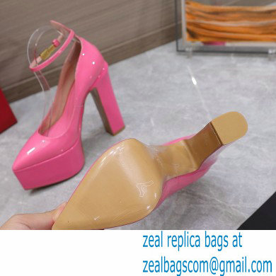 Valentino Heel 15.5cm platform 5.5cm Tan-Go Pointy Pumps in patent leather Pink 2022