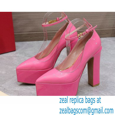 Valentino Heel 15.5cm platform 5.5cm Tan-Go Pointy Pumps in patent leather Pink 2022