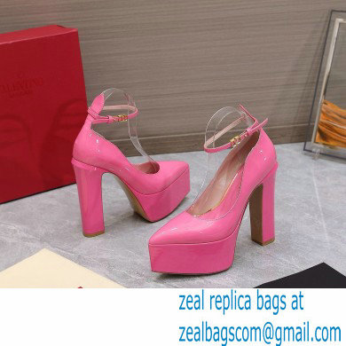 Valentino Heel 15.5cm platform 5.5cm Tan-Go Pointy Pumps in patent leather Pink 2022