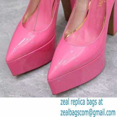 Valentino Heel 15.5cm platform 5.5cm Tan-Go Pointy Pumps in patent leather Pink 2022