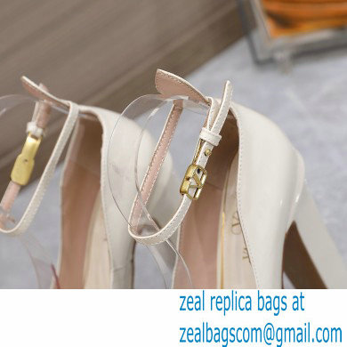 Valentino Heel 15.5cm platform 5.5cm Tan-Go Pointy Pumps in patent leather White 2022