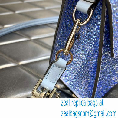 Valentino Mini VSling Bag with Sparkling Crystal Embroidery Gradient blue 2022
