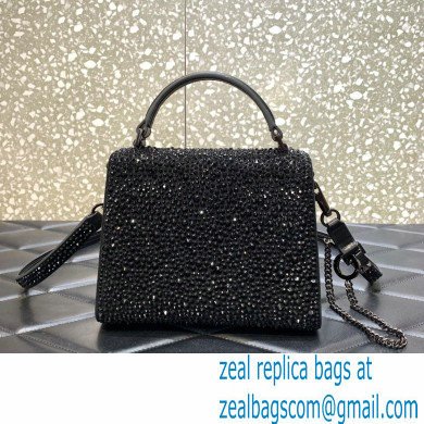 Valentino Mini VSling Bag with Sparkling Crystal Embroidery black 2022