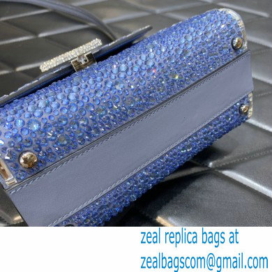 Valentino Mini VSling Bag with Sparkling Crystal Embroidery blue 2022