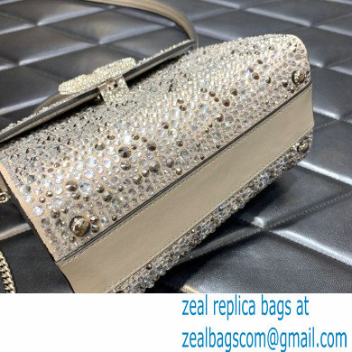 Valentino Mini VSling Bag with Sparkling Crystal Embroidery silver 2022