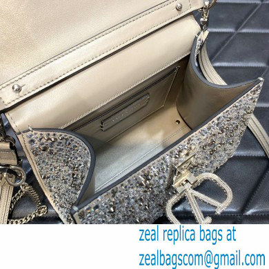 Valentino Mini VSling Bag with Sparkling Crystal Embroidery silver 2022