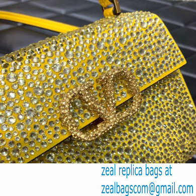 Valentino Mini VSling Bag with Sparkling Crystal Embroidery yellow 2022