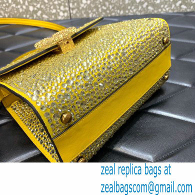 Valentino Mini VSling Bag with Sparkling Crystal Embroidery yellow 2022