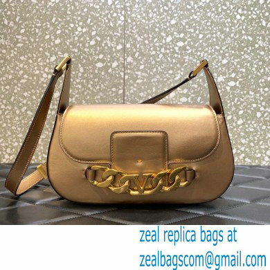 Valentino VLogo Chain Calfskin Shoulder Bag gold 2022 0080