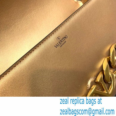 Valentino VLogo Chain Calfskin Shoulder Bag gold 2022 0080