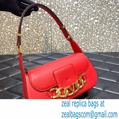 Valentino VLogo Chain Calfskin Shoulder Bag red 2022 0080