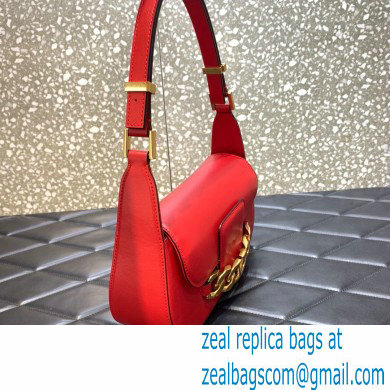 Valentino VLogo Chain Calfskin Shoulder Bag red 2022 0080