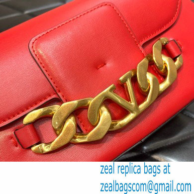 Valentino VLogo Chain Calfskin Shoulder Bag red 2022 0080