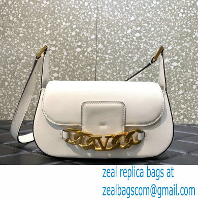Valentino VLogo Chain Calfskin Shoulder Bag white 2022 0080